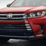 2019 Toyota Highlander close up in red