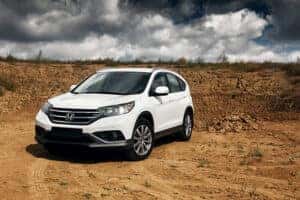 white honda cr-v in a desert