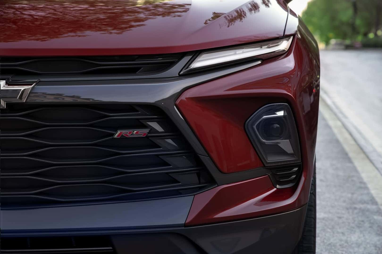 Close up view of front bumper of Chevrolet Blazer