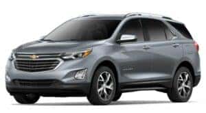 A silver 2020 Chevy Equinox 1LZ is angled left.