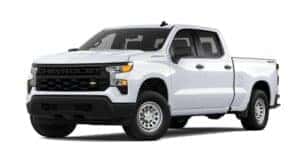 A white 2020 Chevy Silverado 1500 WT is angled left.