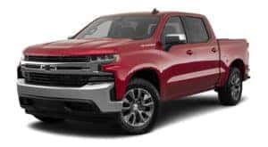 A red 2020 Chevy Silverado 1500 is facing left.