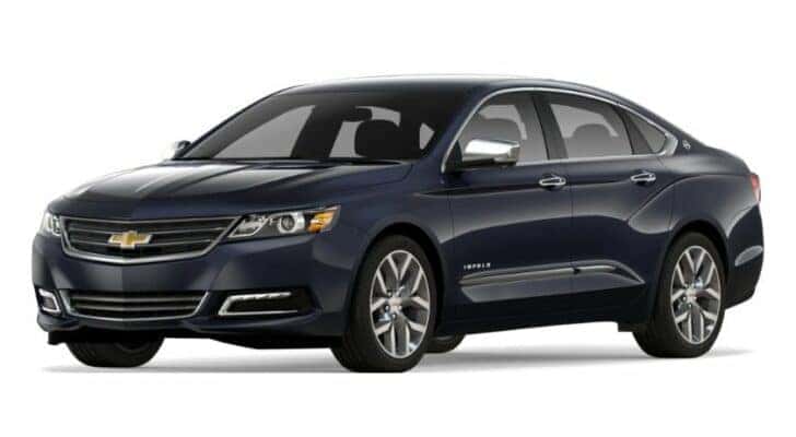 A blue 2018 Chevy Impala 2LZ is angled left.
