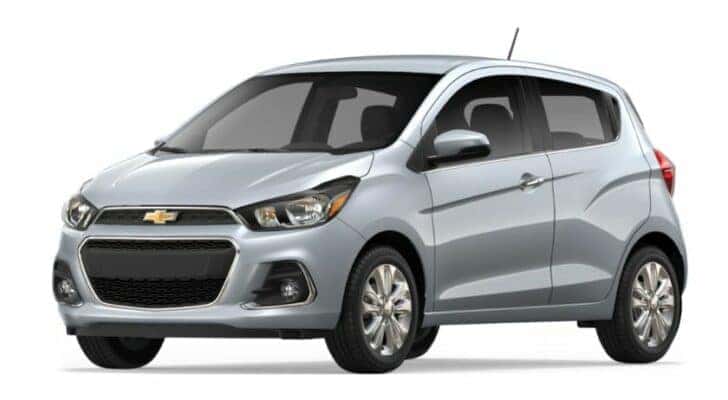 A silver 2018 Chevy Spark 2LT is angled left.