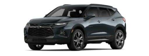 A black 2019 Chevy Blazer RS is angled left.