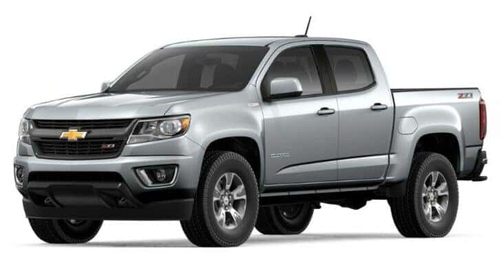 A silver 2019 Chevy Colorado Z71 is angled left.