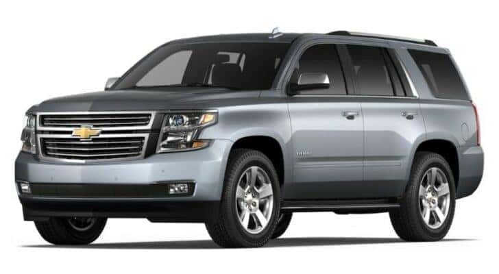 A silver 2019 Chevy Tahoe 1LZ is angled left.