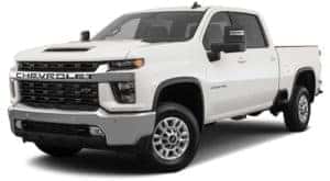 A white 2020 Chevy Silverado 2500 LT is angled left on a white background.