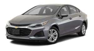 A grey 2019 used Chevrolet Cruze is facing left.