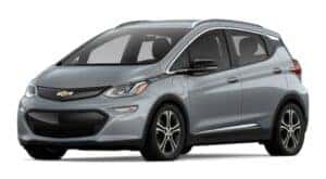 A grey 2021 Chevy Bolt EV 2LZ is angled left.