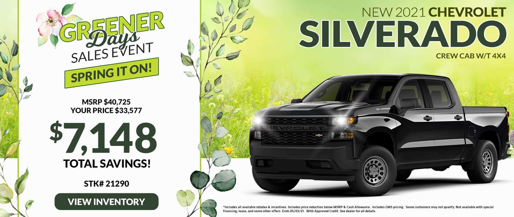 New 2021 Chevrolet Silverado Crew Cab W/T 4X4