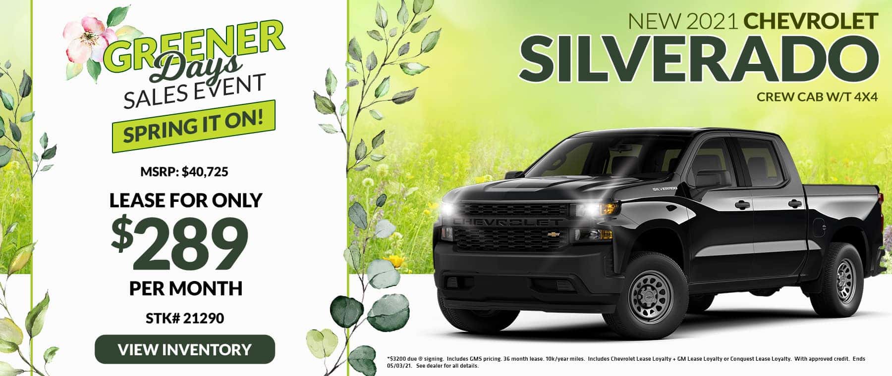 New 2021 Chevrolet Silverado Crew Cab W/T 4X4