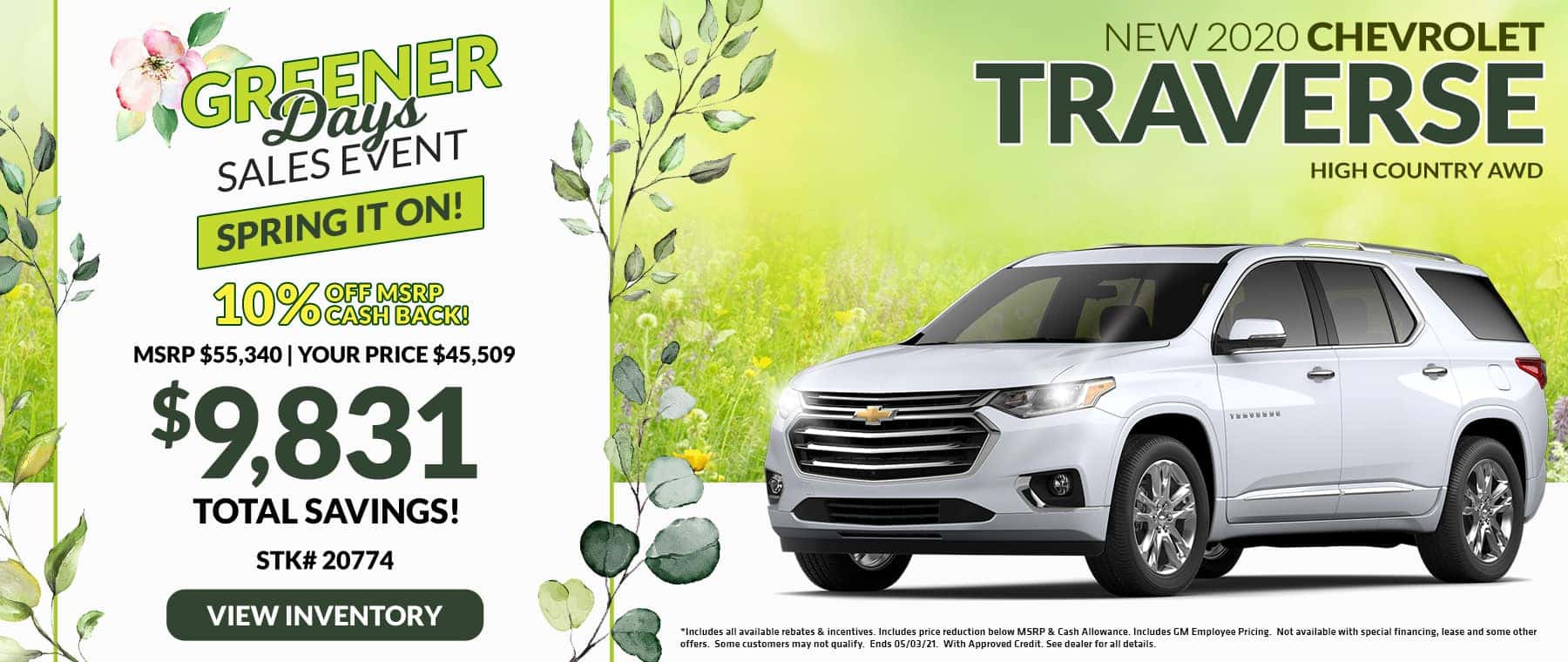 New 2020 Chevrolet Traverse High Country AWD