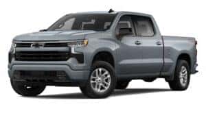 A grey 2024 Chevy Silverado 1500 RST is angled left.