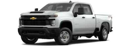 A white 2024 Chevy Silverado 2500 HD is angled left.