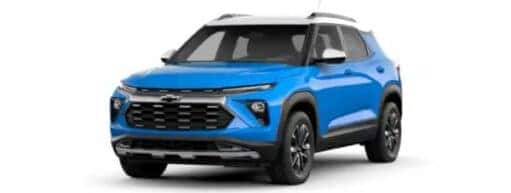 A blue 2024 Chevy Trailblazer is angled left.