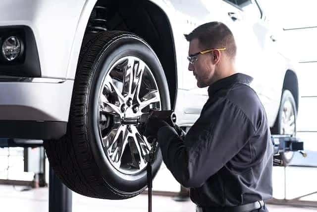 fixing the car wheel bolts