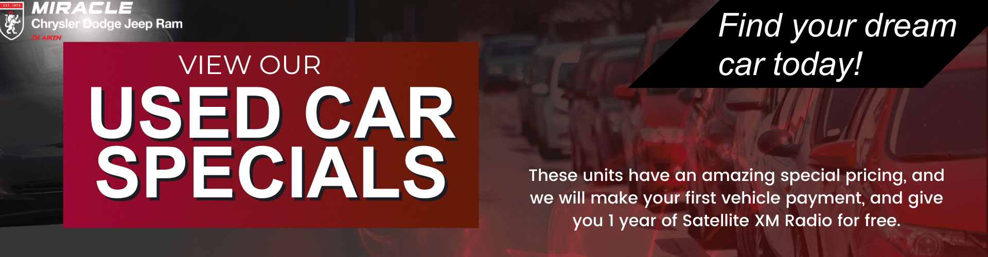USED CAR SPECIALS BANNER