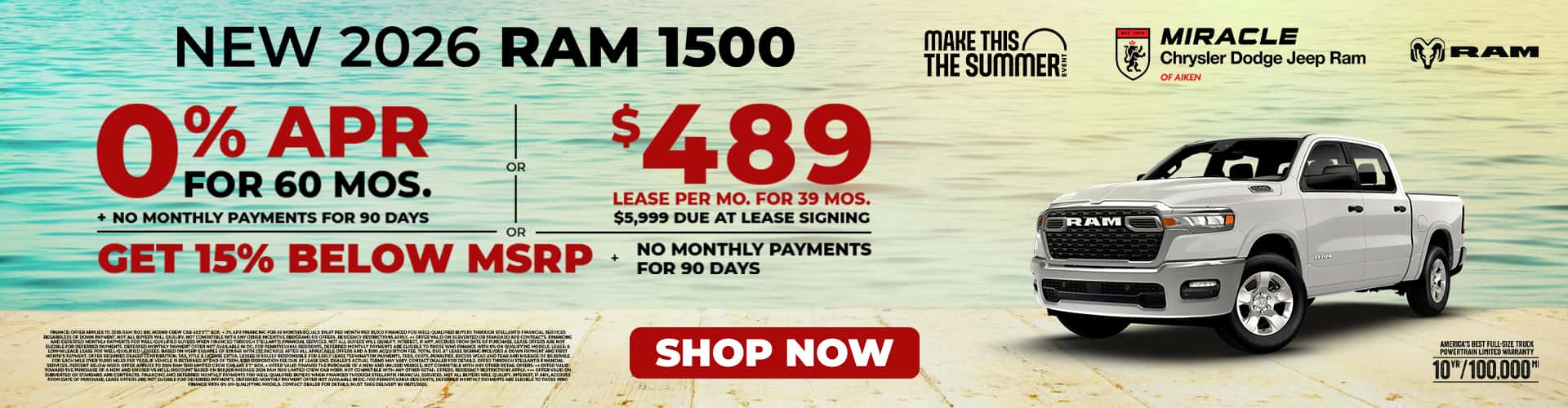 August 2026 Offer 2026 RAM 1500 Banner
