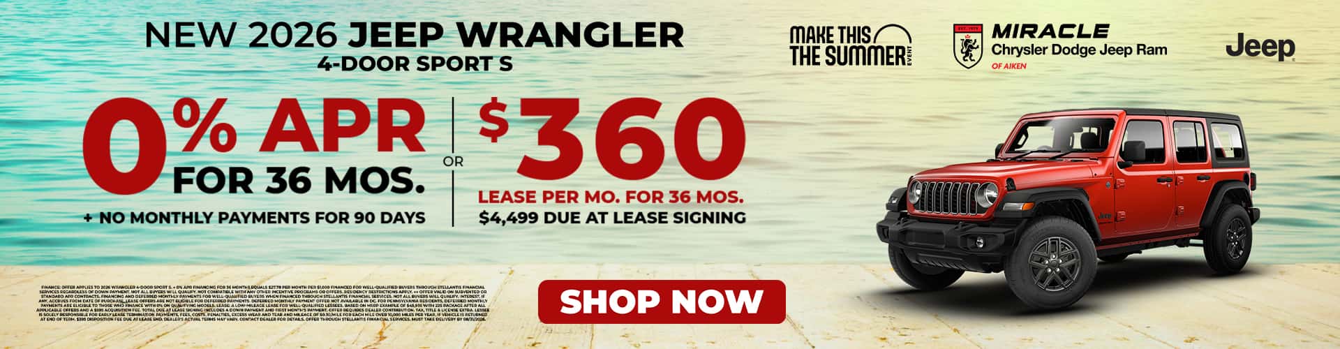 August 2026 Offer 2026 Jeep Wrangler Banner