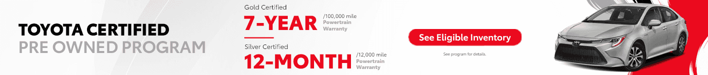 Toyota Certified Pre Owned Program