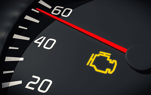Check Engine Light Close Up