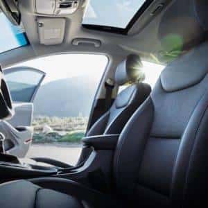 Hyundai Ioniq front row with the door open