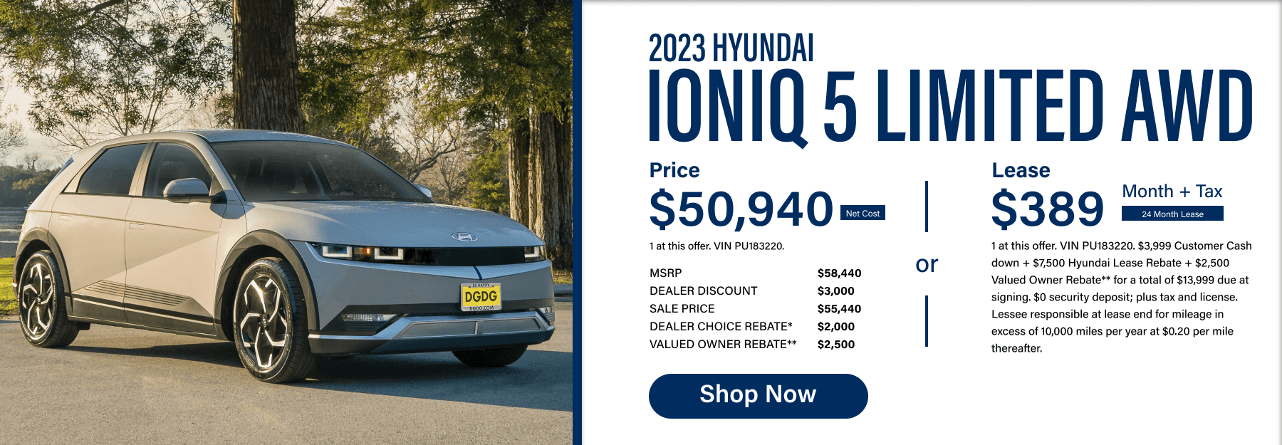 Shop Now for the 2023 Hyundai IONIQ 5 Limited AWD Special.
