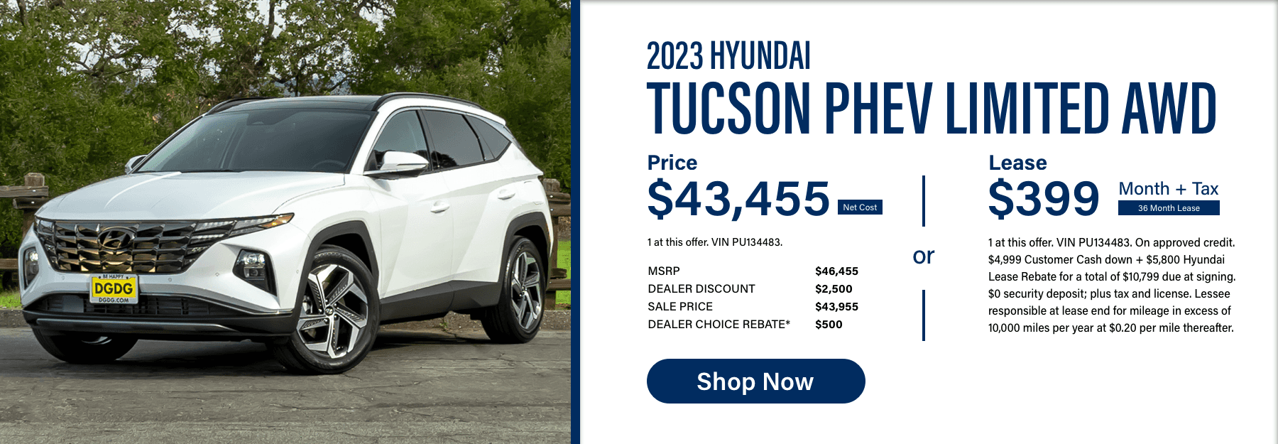 Shop Now for the 2023 Hyundai Tucson Plug-In Hybrid Limited AWD Special.