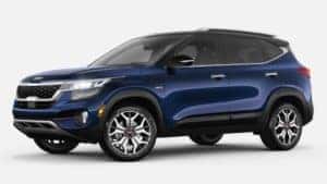 2022 Kia Seltos Dark Ocean Blue / Cherry Black exterior color