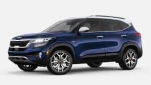 2022 Kia Seltos Dark Ocean Blue / Clear White exterior color