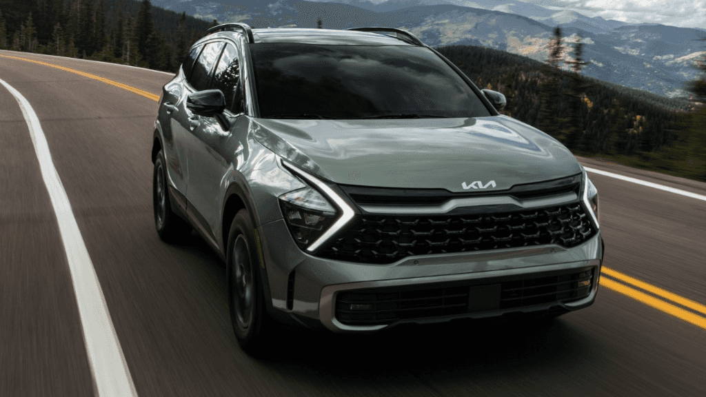 2023 Kia Sportage driving on a road