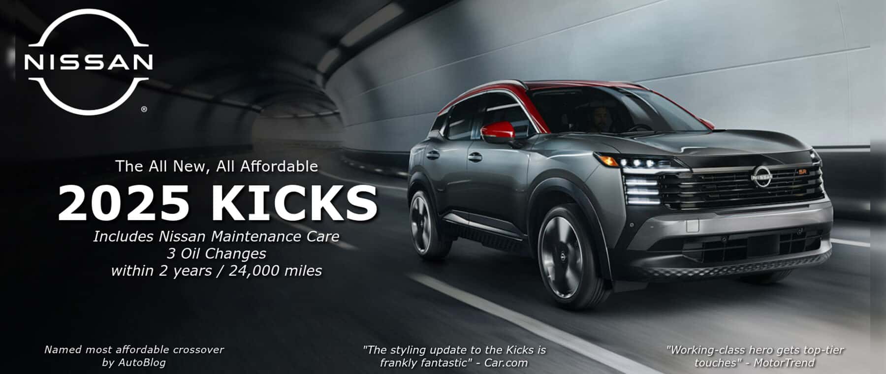 Get the new 2025 Nissan Kicks at Coyle Nissan in Clarksville, Indiana.