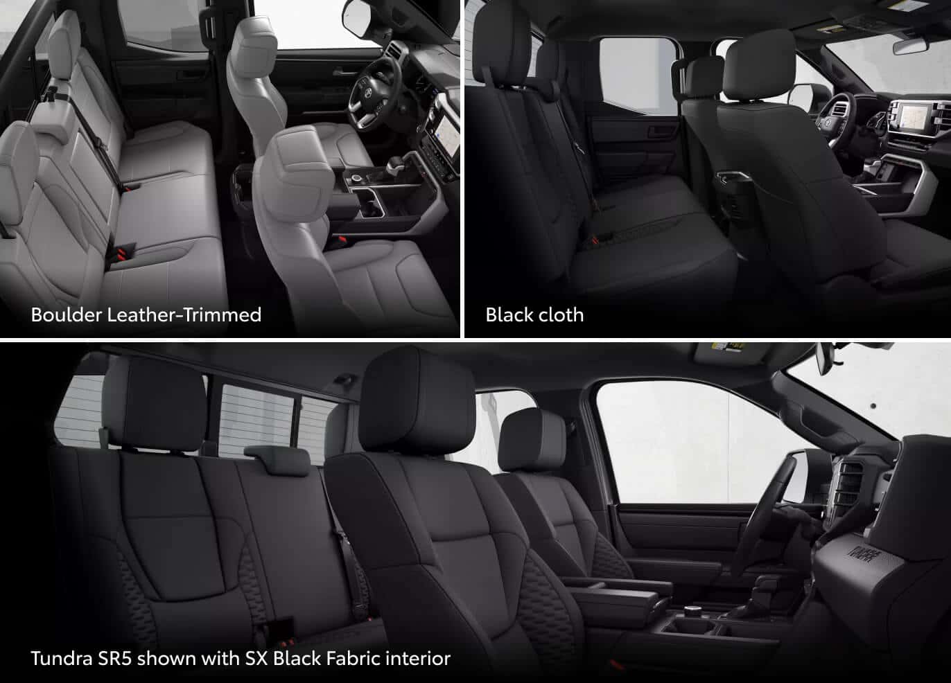 Toyota Tundra Interior Colors: Black, Boulder and SX Black
