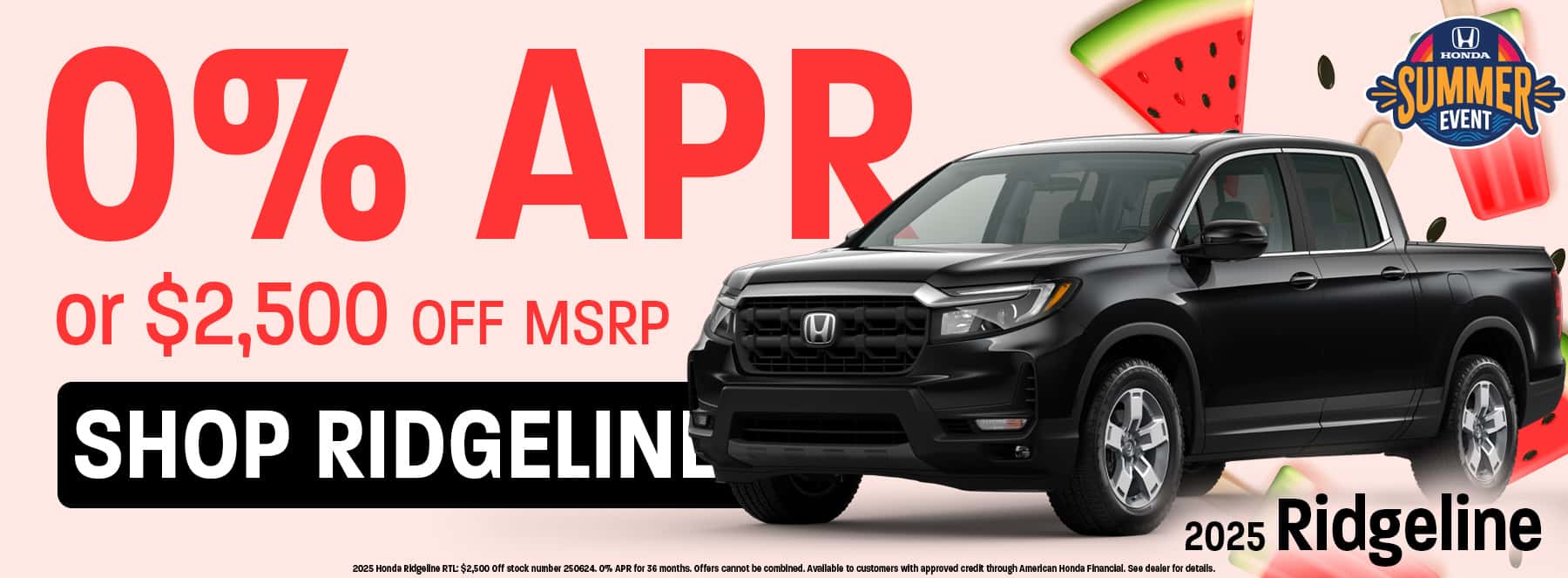 $2,500 Off MSRP on a 2025 Honda Ridgeline in Oklahoma City, OK