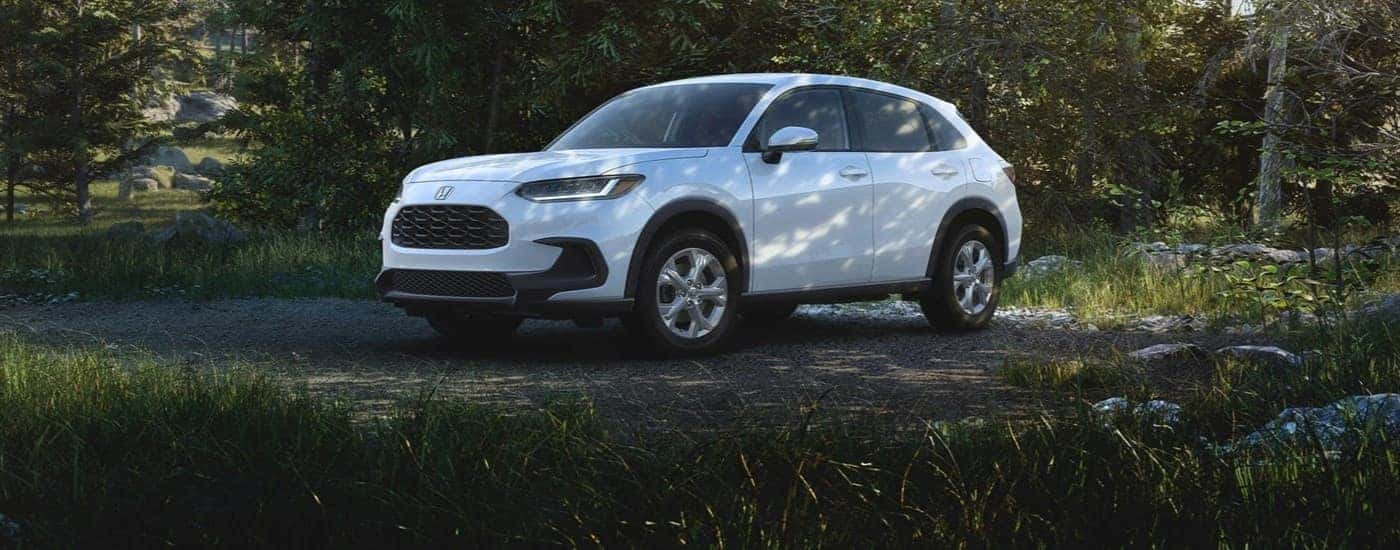 A white 2024 Honda HR-V for sale is shown.