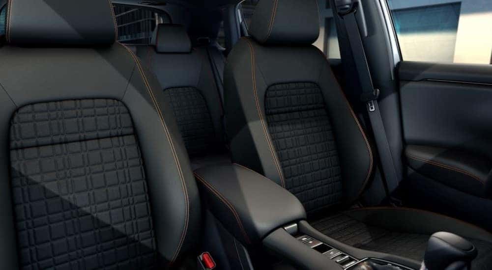 The black interior in a 2025 Honda HR-V Sport is shown.