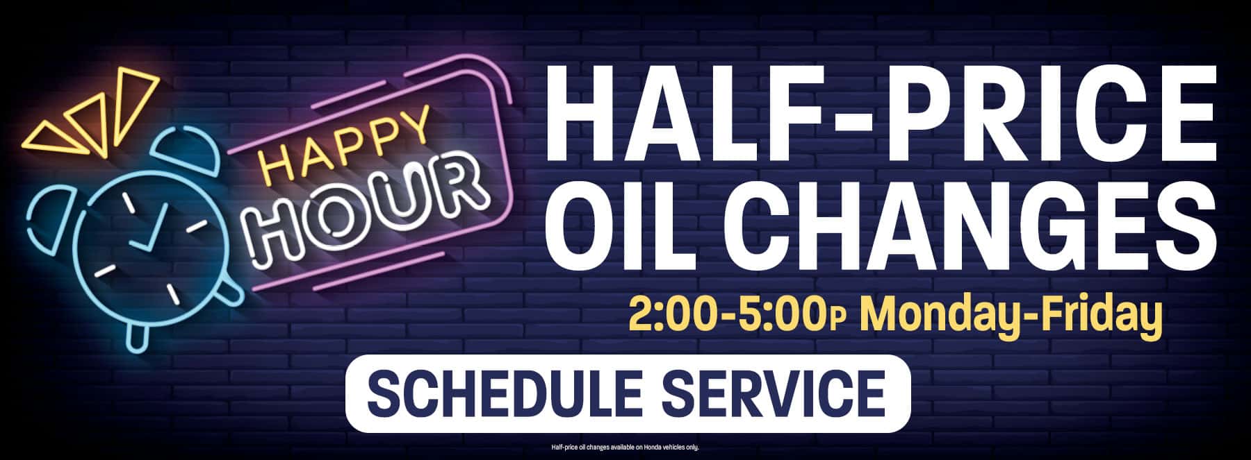 Half-price oil changes at Eskridge Honda