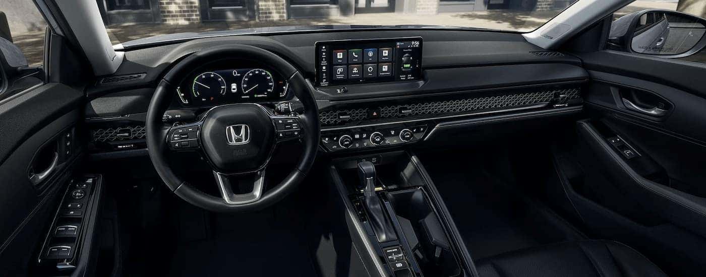 Infotainment and digital gauge cluster on a 2025 Honda Accord Hybrid for sale in Oklahoma City