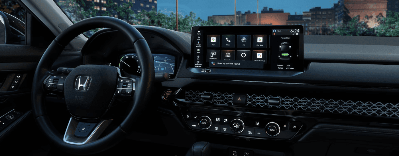 Interior dash and infotainment system in a 2025 Honda Accord Hybrid