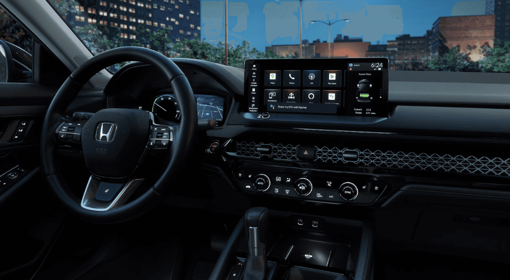 Digital gauge cluster and infotainment system on a 2025 Honda Accord for sale near Moore.