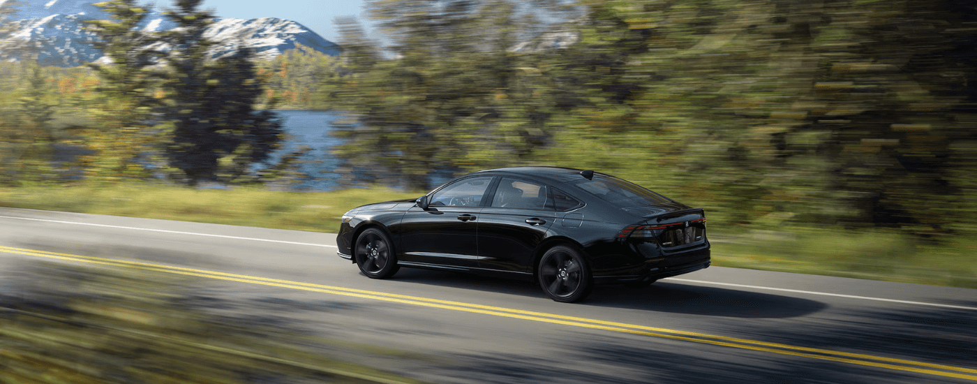 Side profile of a black 2025 Honda Accord