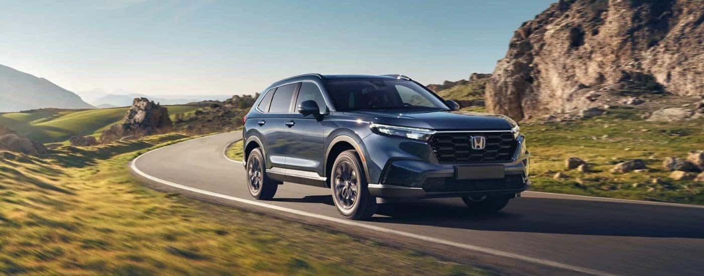 Blue 2026 Honda CR-V for sale near Norman on a test drive
