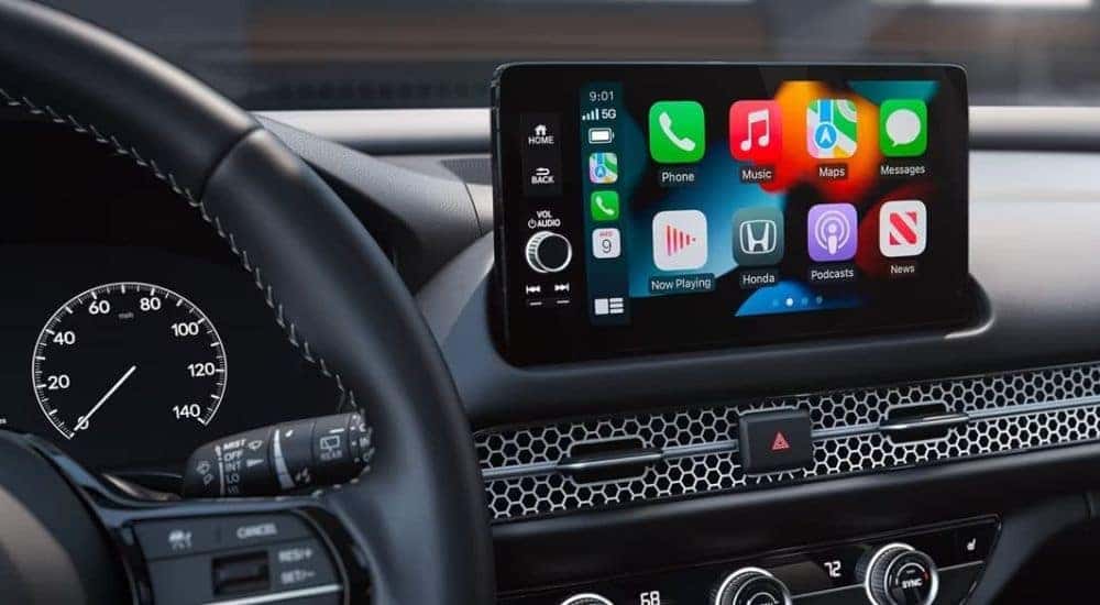Infotainment and digital gauge cluster on a 2025 Honda HR-V EX-L