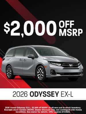2026 Honda Odyssey available for $2,000 Off MSRP in Oklahoma City, OK