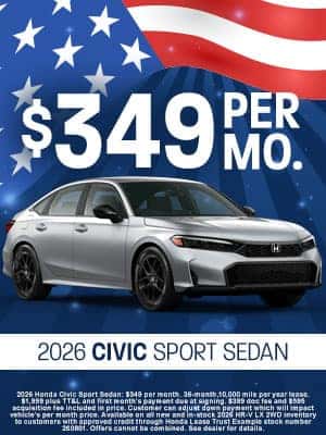 2026 Honda Civic Sport Sedan available for $349 per month in Oklahoma City, OK