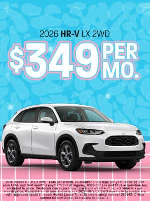 2026 Honda HR-V LX 2WD available for $349 per month in Oklahoma City, OK