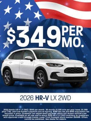 2026 Honda HR-V LX 2WD available for $349 per month in Oklahoma City, OK