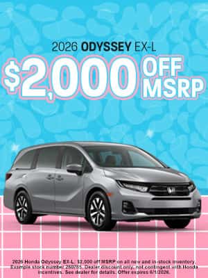 2026 Honda Odyssey available for $2,000 Off MSRP in Oklahoma City, OK
