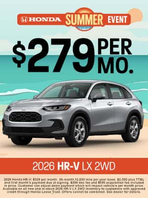 2026 Honda HR-V LX available for $279 per month in Oklahoma City, OK